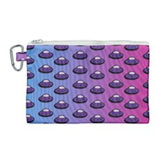 Ufo Alien Pattern Canvas Cosmetic Bag (large) by Wegoenart