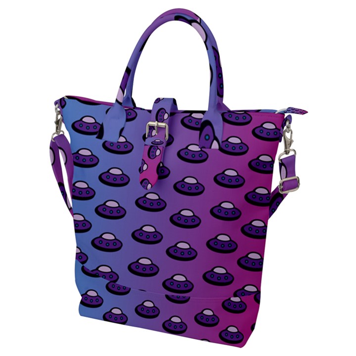 Ufo Alien Pattern Buckle Top Tote Bag