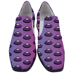 Ufo Alien Pattern Women Slip On Heel Loafers by Wegoenart