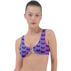 Ufo Alien Pattern Ring Detail Bikini Top