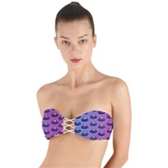 Ufo Alien Pattern Twist Bandeau Bikini Top by Wegoenart