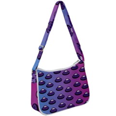 Ufo Alien Pattern Zip Up Shoulder Bag