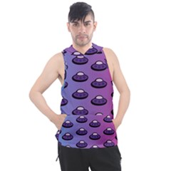 Ufo Alien Pattern Men s Sleeveless Hoodie by Wegoenart