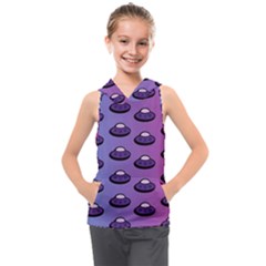 Ufo Alien Pattern Kids  Sleeveless Hoodie