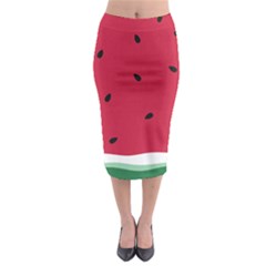 Minimalist Summer Watermelon Wallpaper Midi Pencil Skirt by Nexatart