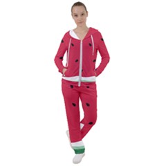 Minimalist Summer Watermelon Wallpaper Women s Tracksuit by Nexatart