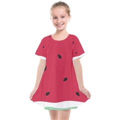 Minimalist Summer Watermelon Wallpaper Kids  Smock Dress by Nexatart