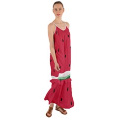 Minimalist Summer Watermelon Wallpaper Cami Maxi Ruffle Chiffon Dress by Nexatart