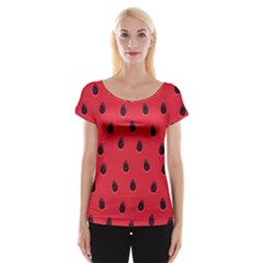 Seamless Watermelon Surface Texture Cap Sleeve Top by Nexatart