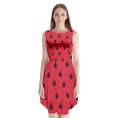 Seamless Watermelon Surface Texture Sleeveless Chiffon Dress   by Nexatart