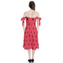 Seamless Watermelon Surface Texture Shoulder Tie Bardot Midi Dress View2