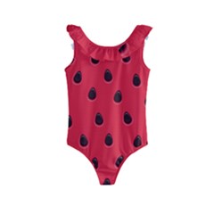 Seamless Watermelon Surface Texture Kids  Frill Swimsuit by Nexatart