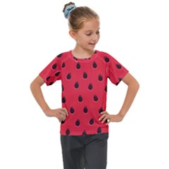 Seamless Watermelon Surface Texture Kids  Mesh Piece Tee