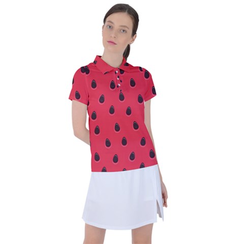 Seamless Watermelon Surface Texture Women s Polo Tee by Nexatart