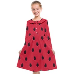 Seamless Watermelon Surface Texture Kids  Midi Sailor Dress