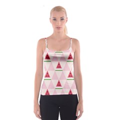 Seamless Pattern Watermelon Slices Geometric Style Spaghetti Strap Top by Nexatart