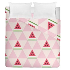 Seamless Pattern Watermelon Slices Geometric Style Duvet Cover Double Side (queen Size) by Nexatart