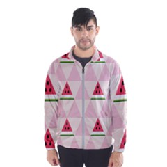 Seamless Pattern Watermelon Slices Geometric Style Men s Windbreaker by Nexatart