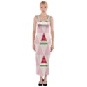 Seamless Pattern Watermelon Slices Geometric Style Fitted Maxi Dress View1