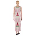 Seamless Pattern Watermelon Slices Geometric Style Fitted Maxi Dress View2