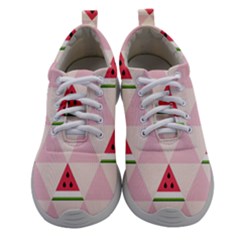 Seamless Pattern Watermelon Slices Geometric Style Women Athletic Shoes by Nexatart