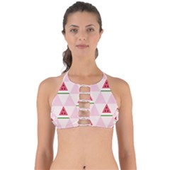 Seamless Pattern Watermelon Slices Geometric Style Perfectly Cut Out Bikini Top