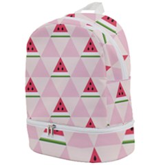 Seamless Pattern Watermelon Slices Geometric Style Zip Bottom Backpack