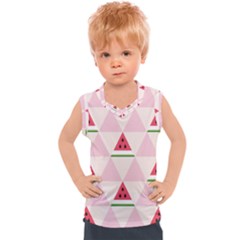 Seamless Pattern Watermelon Slices Geometric Style Kids  Sport Tank Top