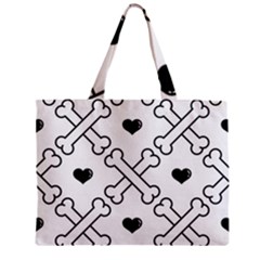 Dog Bone Seamless Pattern Heart Valentine Zipper Mini Tote Bag by Nexatart