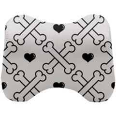 Dog Bone Seamless Pattern Heart Valentine Head Support Cushion by Nexatart