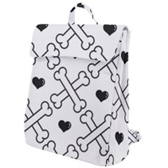 Dog Bone Seamless Pattern Heart Valentine Flap Top Backpack by Nexatart