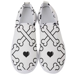 Dog Bone Seamless Pattern Heart Valentine Men s Slip On Sneakers by Nexatart