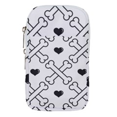 Dog Bone Seamless Pattern Heart Valentine Waist Pouch (large) by Nexatart