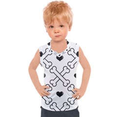 Dog Bone Seamless Pattern Heart Valentine Kids  Sport Tank Top