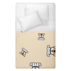 Cute Welsh Corgi Puppy Sitting Seamless Pattern Duvet Cover (single Size) by Nexatart