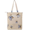 Cute Welsh Corgi Puppy Sitting Seamless Pattern Double Zip Up Tote Bag View2