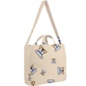 Cute Welsh Corgi Puppy Sitting Seamless Pattern Square Shoulder Tote Bag View2