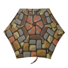 Colorful Brick Wall Texture Mini Folding Umbrellas by Nexatart