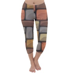 Colorful Brick Wall Texture Capri Winter Leggings 