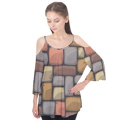 Colorful Brick Wall Texture Flutter Tees