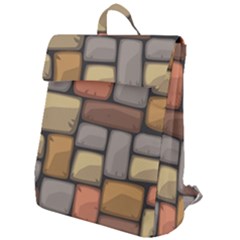 Colorful Brick Wall Texture Flap Top Backpack by Nexatart