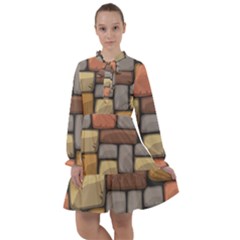 Colorful Brick Wall Texture All Frills Chiffon Dress by Nexatart