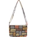 Colorful Brick Wall Texture Double Gusset Crossbody Bag View1