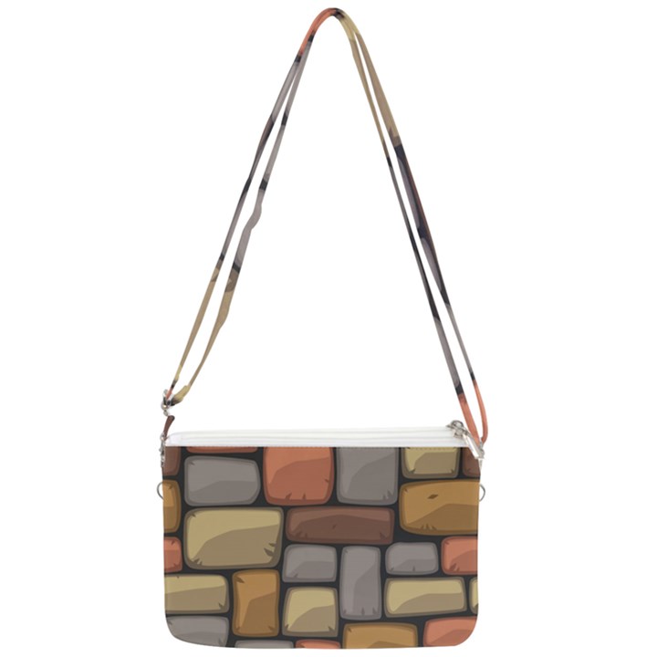 Colorful Brick Wall Texture Double Gusset Crossbody Bag