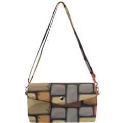 Colorful Brick Wall Texture Removable Strap Clutch Bag