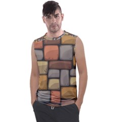 Colorful Brick Wall Texture Men s Regular Tank Top