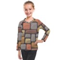 Colorful Brick Wall Texture Kids  Long Mesh Tee View1