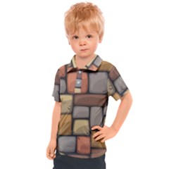 Colorful Brick Wall Texture Kids  Polo Tee