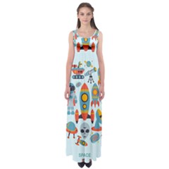 Space Elements Flat Empire Waist Maxi Dress by Nexatart