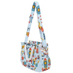 Space Elements Flat Rope Handles Shoulder Strap Bag by Nexatart